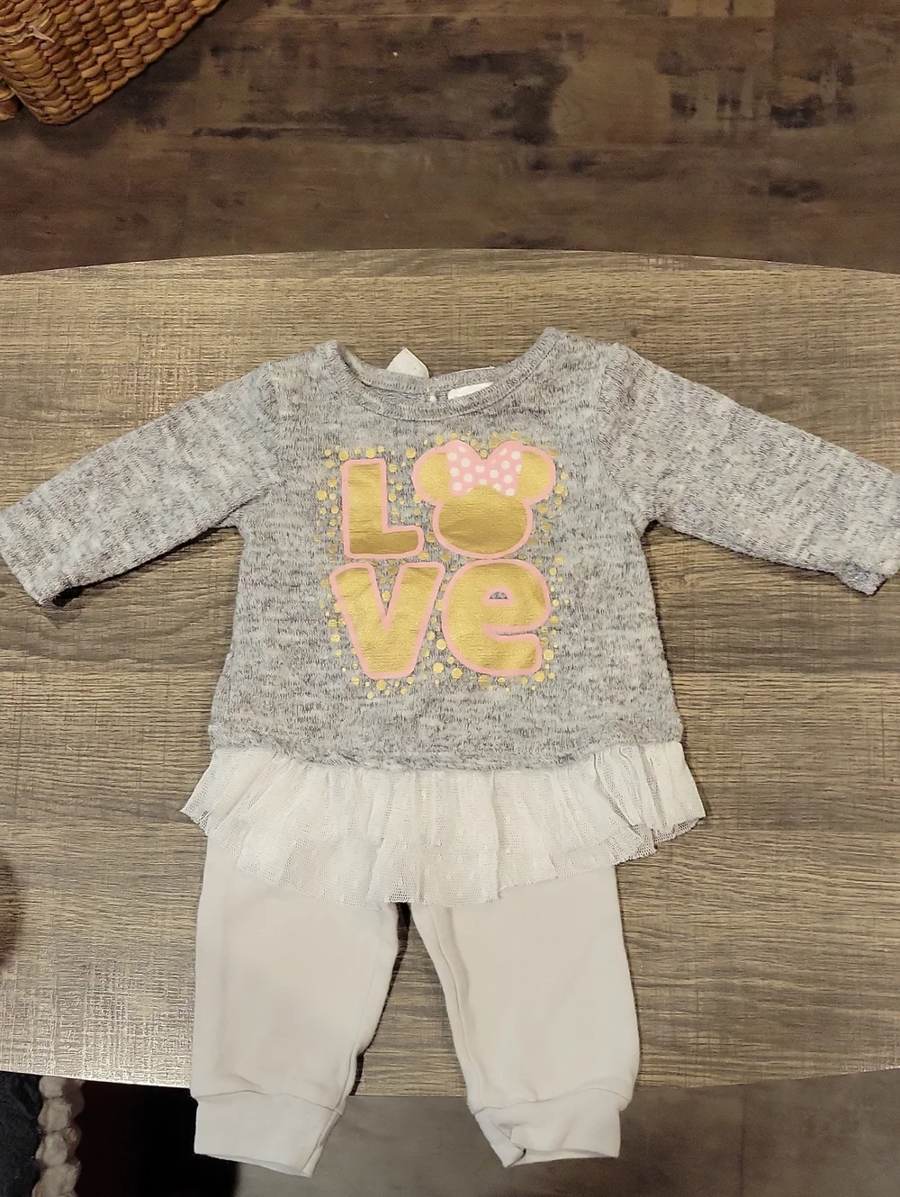 5 For 25.00/ Newborn Minnie Mouse Tunic /Pant Set,EUC